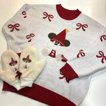 릴린린 스웨터 리본 2025 디즈니 크리스마스 장갑 세트