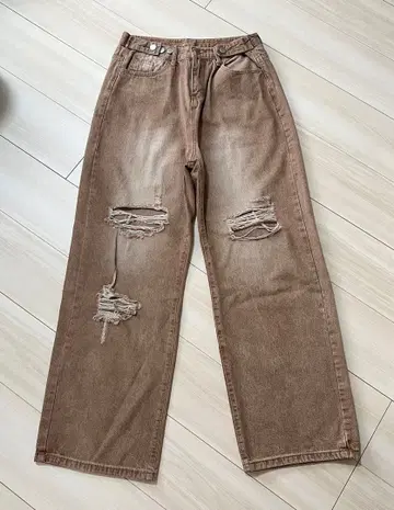 FIG&VIPER 브라운 데미지 루즈 데님