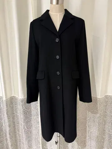 INED 캐시미어 블랙 체스터 코트