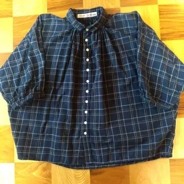 [ 새상품급 ] 브로캔트 그랑 셔츠 블루 x 체크 무늬