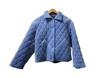 블루 퀼팅 자켓 숏 기장