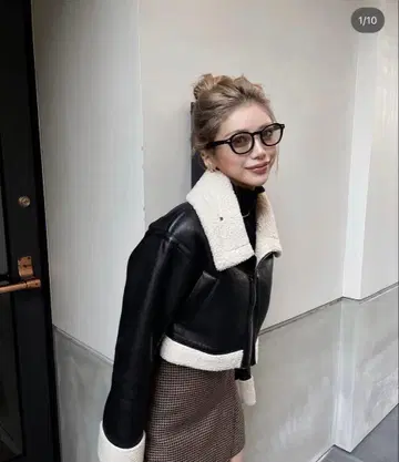 [ 새상품급 ] DIANTE 무스탕 크롭 자켓