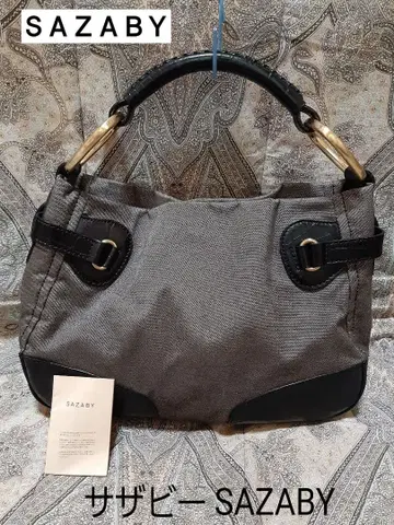 사자비 SAZABY 천연 가죽 콤비/원 핸들/핸드백