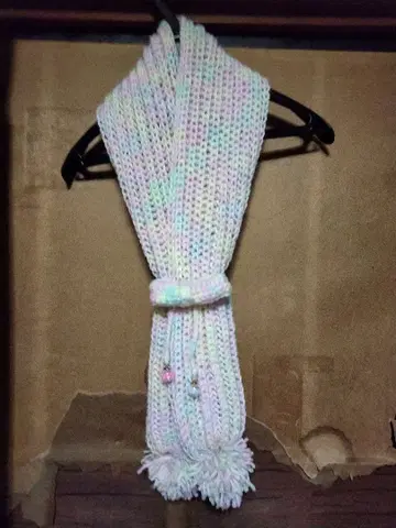 파스텔 컬러 폼폼 포함 머플러 키즈 여아