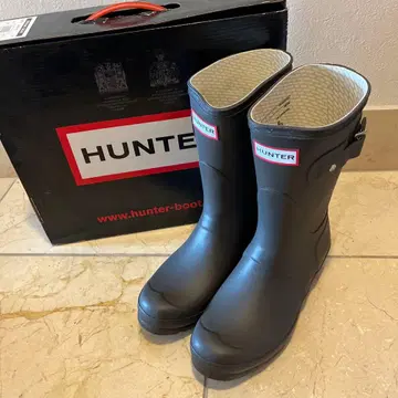 헌터 HUNTER 오리지널 숏 레인부츠 장화 레인슈즈 브라운