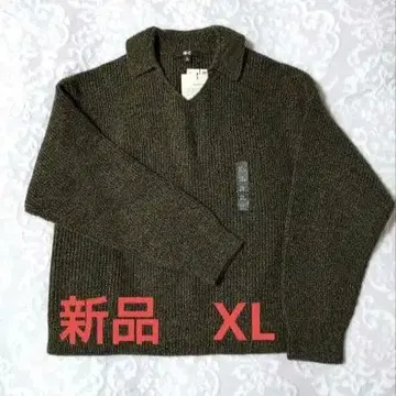 [미사용 새상품!] 유니클로:C 믹스얀 폴로 스웨터 올리브