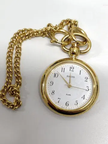 ALBA SUCCESS 회중시계 V701-1K80 골드 체인 작동 안 함