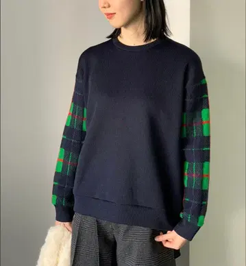 zucca 주카 체크 도킹 저지 절개 니트