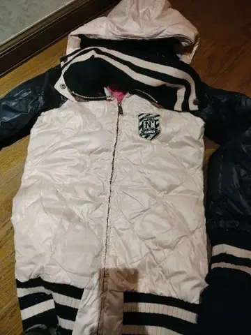 DELYLE 퀼팅 다운 블루종 34 사이즈 핑크 x 블랙