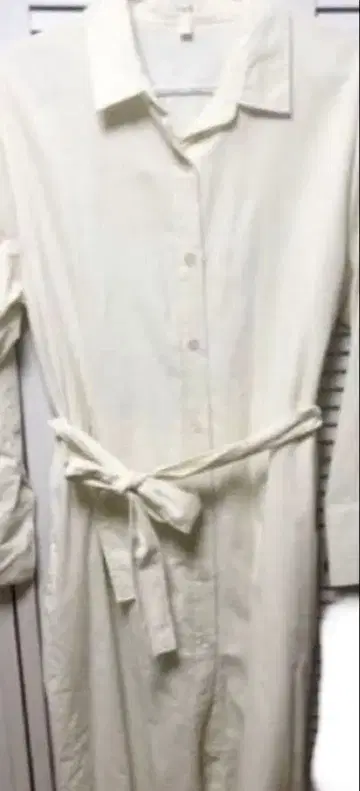 ICB 화이트 셔츠 원피스 긴팔