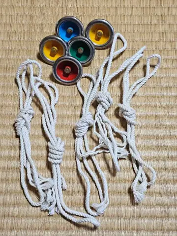 [ 쇼와 레트로 ] 팽이 ( 소 ) 5개 끈 5개