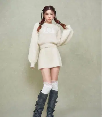 Darich 퀼팅 로고 니트 셋업