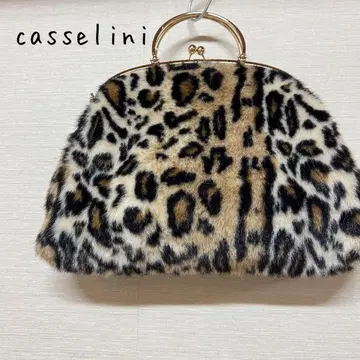 casselini 레오파드 무늬 인조 모피 핸드백