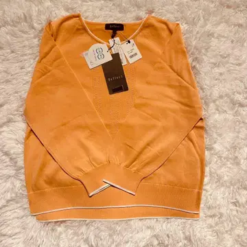 택 포함 새상품 Reflect (리플렉트) V넥 썸머 니트 오렌지