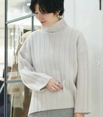 ballsey 울 캐시미어 리브 하이넥 풀오버 투모로우랜드 S