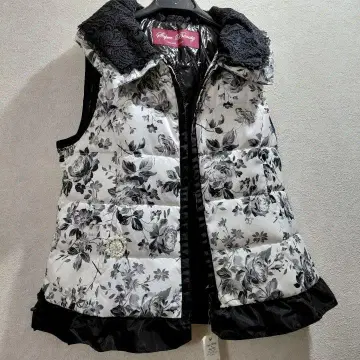 [택 포함 새상품] 슈퍼 뷰티 꽃무늬 다운 베스트 사이즈 42 L