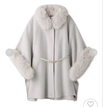 2024 퍼 포함 미들 케이프 코트 아이보리 거의 미사용