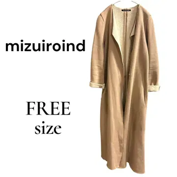 미즈이로 인드 베이지 무스탕 롱 코트