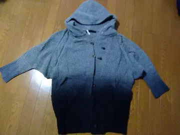 archi 후드 부착 그레이 그라데이션 니트 자켓