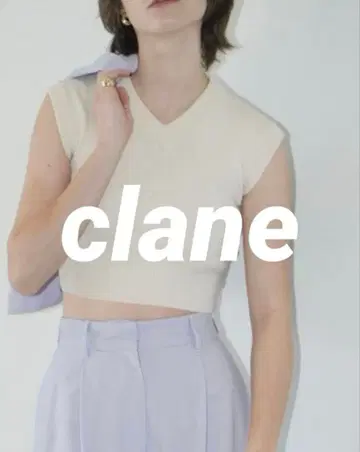 [ 새상품급 ] CLANE 크롭 V넥 니트 탑 사이즈 1