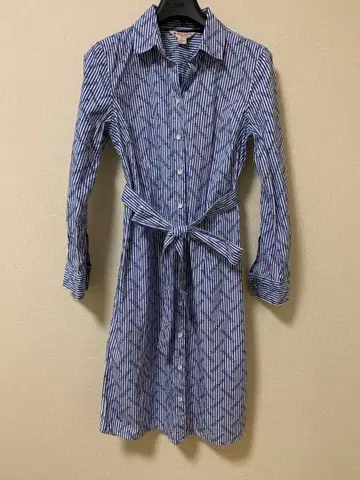 BrooKs Brothers 스트라이프 셔츠 원피스 (블루 화이트) S