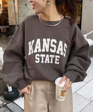 CIAOPANIC TYPY 사이드 슬릿 칼리지 맨투맨