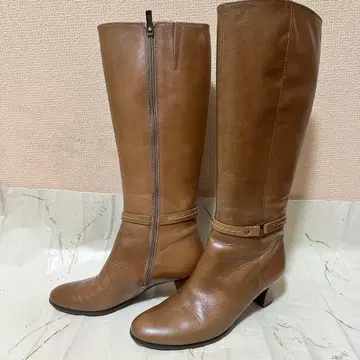 REGAL 브라운 가죽 롱 부츠