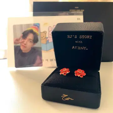 ATEEZ 홍준 생일 MD 귀걸이 트레이딩 카드 메시지 카드