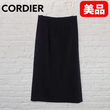 CORDIER 울 혼방 롱 타이트 스커트 블랙 44