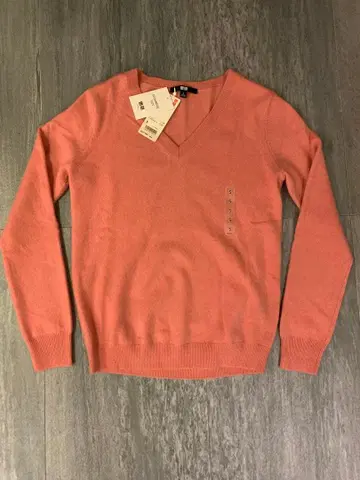 UNIQLO 캐시미어 스웨터 핑크 S 택 포함 미사용품