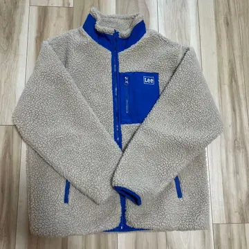 리 플리스 자켓 베이지 파랑