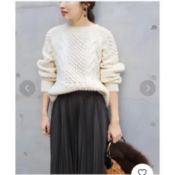 IENA 손뜨개질 케이블 풀오버