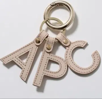 A.P.C. 가죽 키링 베이지