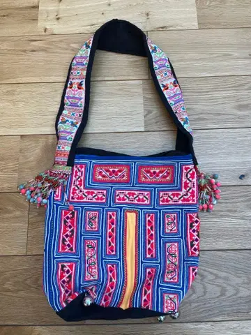 태국 치앙마이 몽족 수제 자수 숄더백 유니크 에스닉