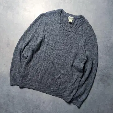 90s 00s L.L.Bean 코튼 케이블 니트 L 그레이