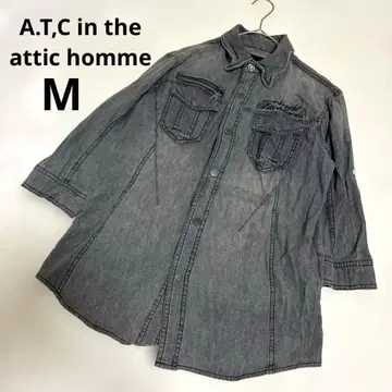 A.T,C in the attic homme 그레이 데님 셔츠 7부 소매