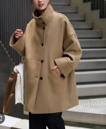 FRAMeWORK 멜톤 스탠드 판초 코트