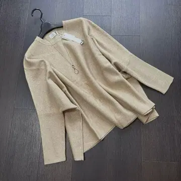 새상품 스콧 클럽 리브 소매 루즈핏 세련된 돌먼 니트 야마다야 베이지