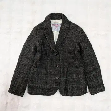 해리스 트위드 리플래티쉽스 테일러드 자켓 브라운 체크