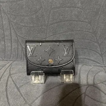 [ 미사용 ] 빈티지 컴팩트 지갑 엠보 블랙