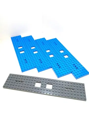 레고 빅 사이즈 기차 베이스 5개 파랑 그레이 왜건 플레이트