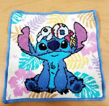 [눈에 띄는 흠집이나 얼룩 없음] 디즈니/스티치 패턴 셔닐 직물 손수건