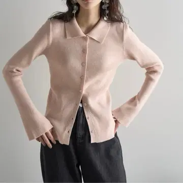 THE YOn 리브 니트 폴로 가디건