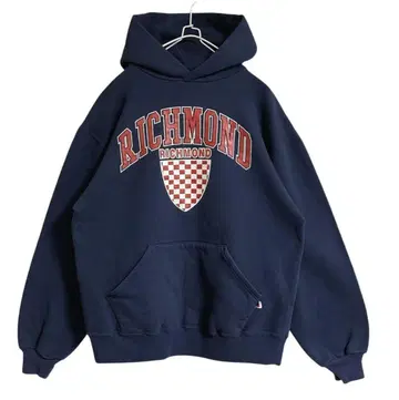 90s 러셀 USA제 풀오버 후드티 L 네이비 칼리지 로고 3391