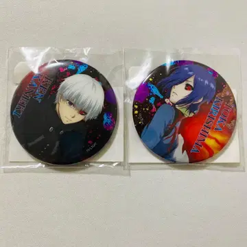 도쿄 구울 KARATZ 홀로그램 캔뱃지 카네키 켄 토우카 2점 세트