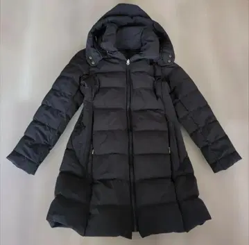 ROPE 블랙 후드 부착 다운 코트