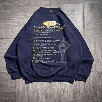 [ 90's ] TSI 메시지 프린트 맨투맨 네이비 L 사이즈