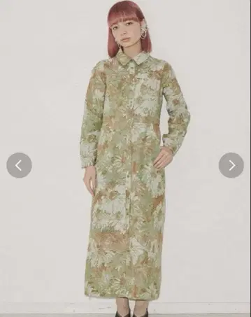 merry jenny 메리제니 floral 자카드 셔츠 원피스