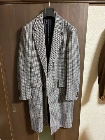 dunhill 체스터 코트 체크 무늬 아우터 성인 울 던힐