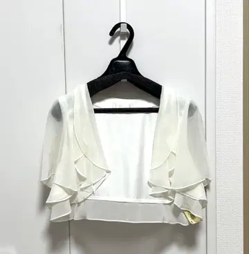 아이보리 프릴 쉬폰 숄